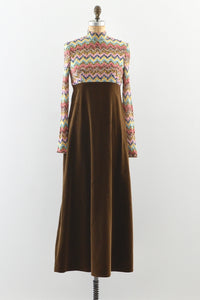 Velveteen Maxi Dress / S