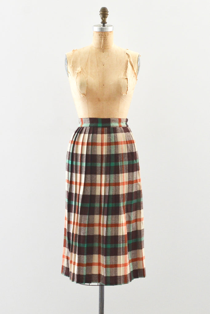 Long plaid skirt 50s clearance