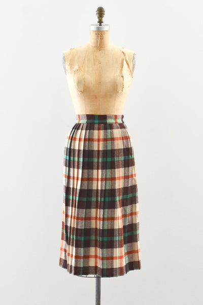 50s Plaid Skirt / S