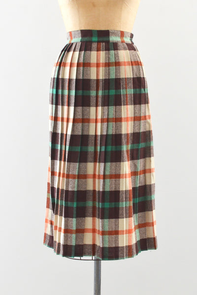 50s Plaid Skirt / S