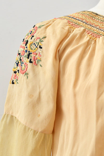 1920's Hungarian Smocked Dress