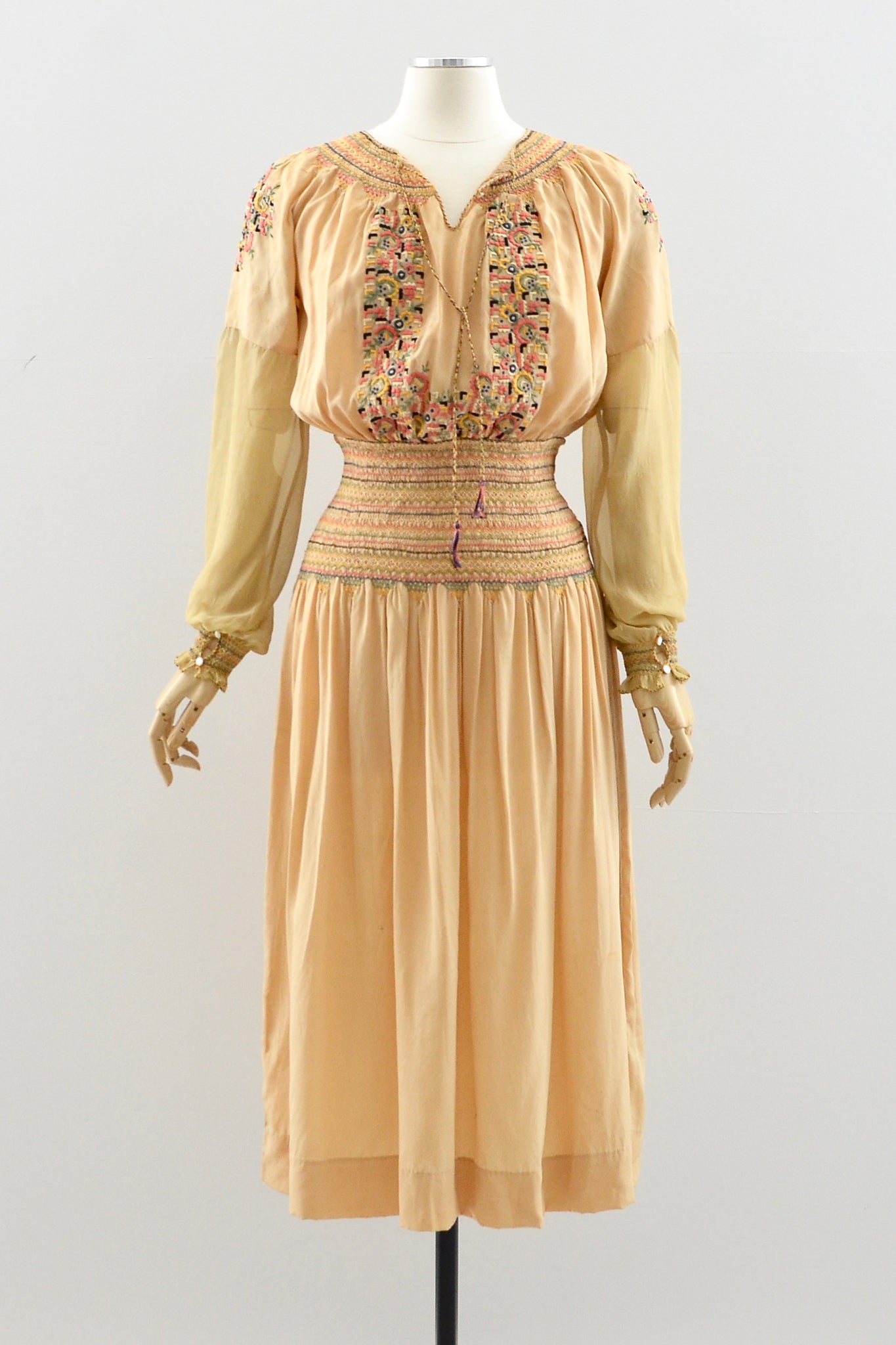 1920's Hungarian Smocked Dress