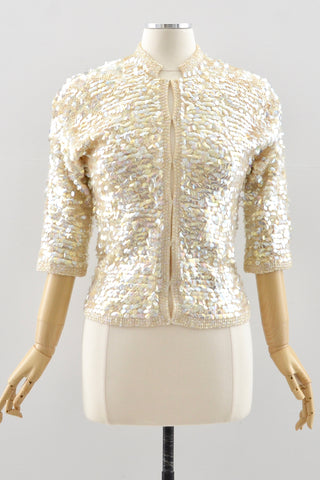 Sequin Disc Cardigan / S M