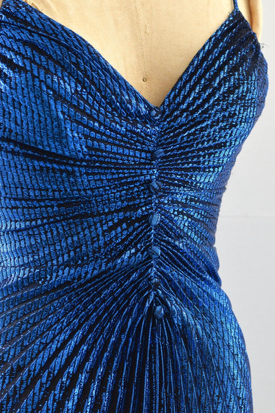 Metallic Blue Lurex Dress  / XS