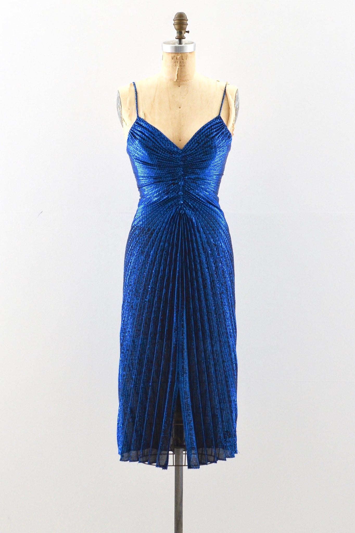 Metallic Blue Lurex Dress  / XS