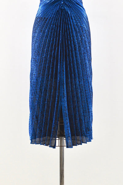Metallic Blue Lurex Dress  / XS
