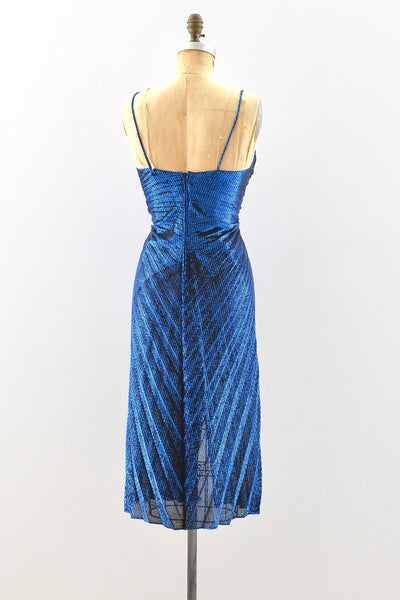 Metallic Blue Lurex Dress  / XS