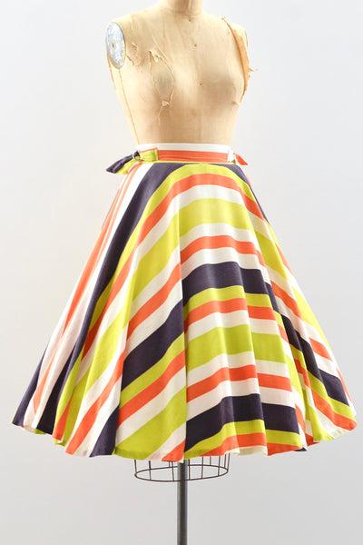 40s Striped Skirt / S
