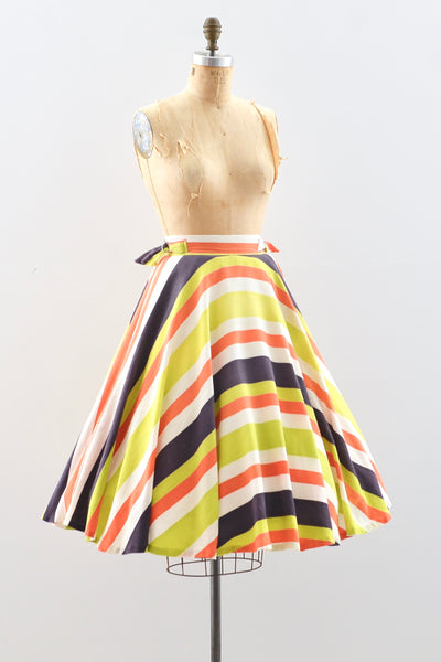 40s Striped Skirt / S