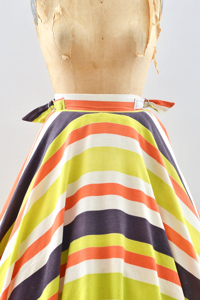 40s Striped Skirt / S