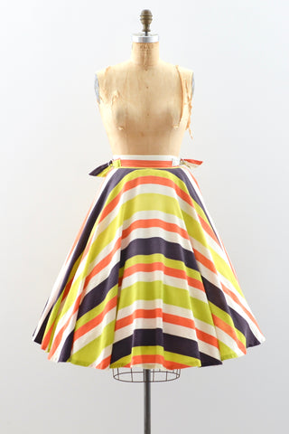 40s Striped Skirt / S