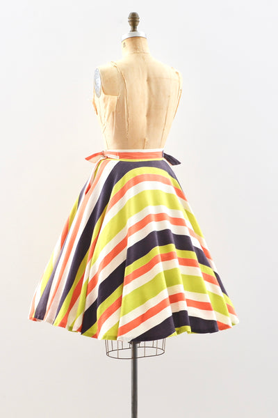 40s Striped Skirt / S