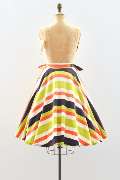 40s Striped Skirt / S