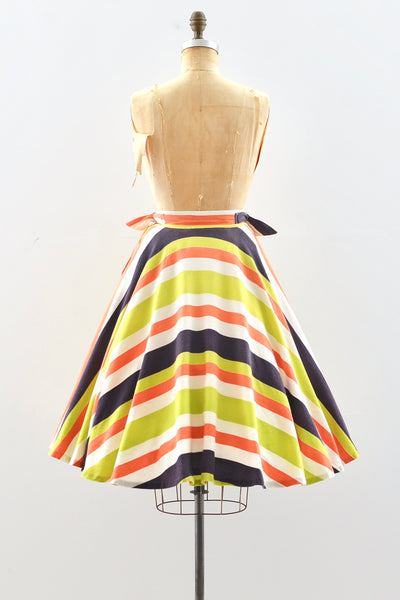 40s Striped Skirt / S