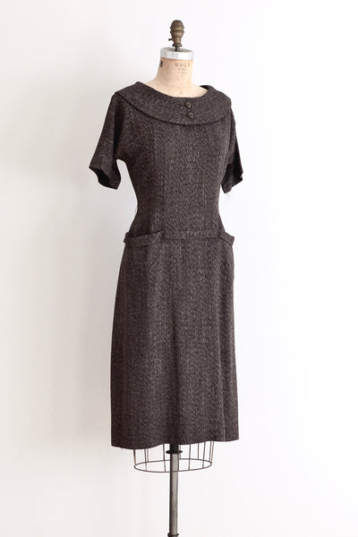 Brown Tweed Dress - Pickled Vintage