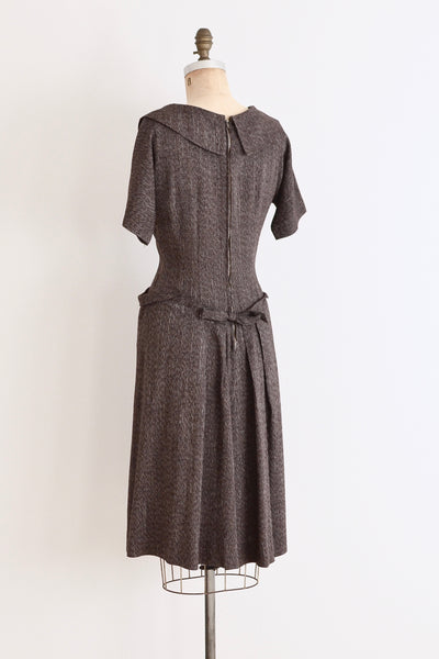 Brown Tweed Dress - Pickled Vintage