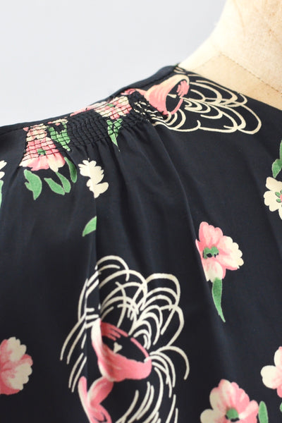 1940's Novelty "Fountain" Print Dress