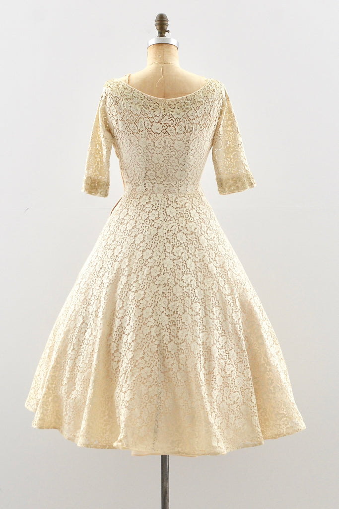 1950 lace dress 1950s Eyelet Lace Dress