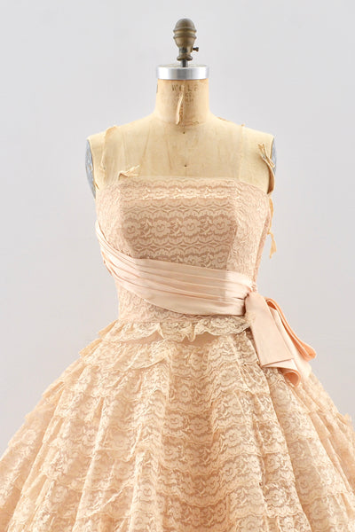 50's Strapless Dress / XS