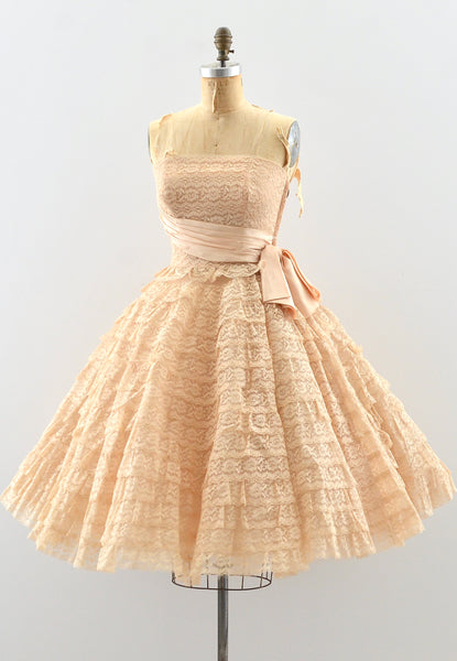 50's Strapless Dress / XS