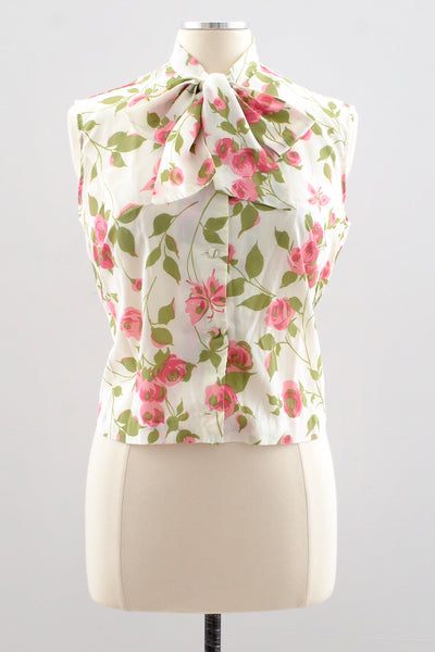 Novelty Rose Print Top
