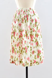 Novelty Rose Print Skirt / S M