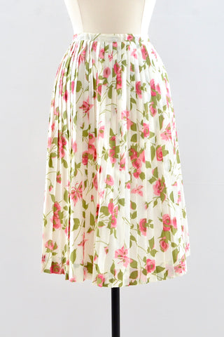 Novelty Rose Print Skirt / S M