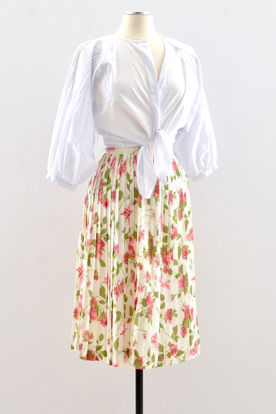 Novelty Rose Print Skirt / S M