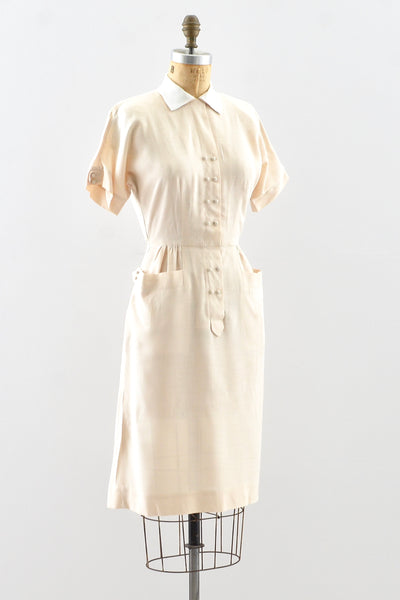 40's Beige Dress / S