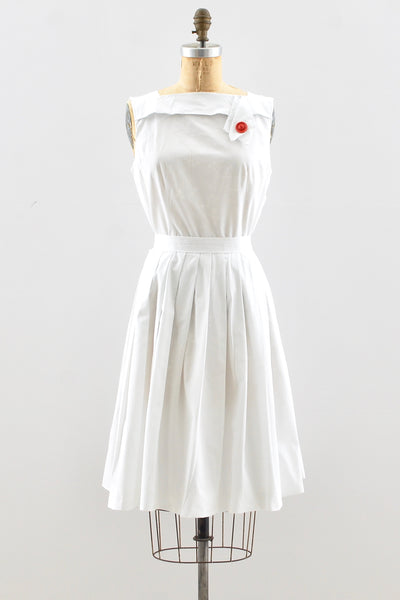 50's White Dress