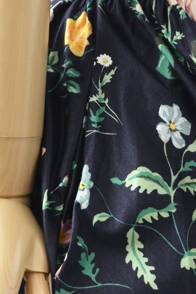 Dark Floral Off Shoulder Dress / M