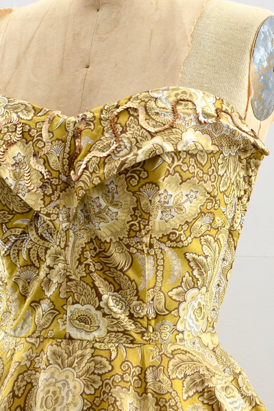 Golden Strapless Colony Casuals Dress