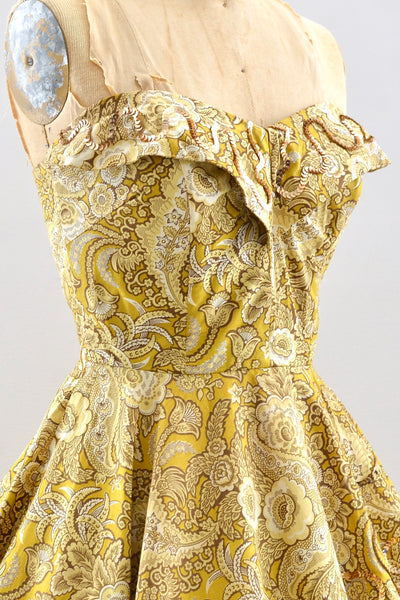 Golden Strapless Colony Casuals Dress