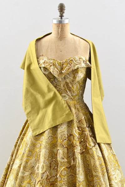 Golden Strapless Colony Casuals Dress