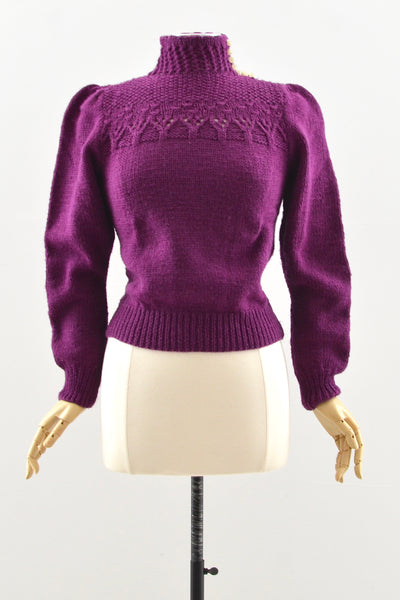 Purple Cropped Sweater