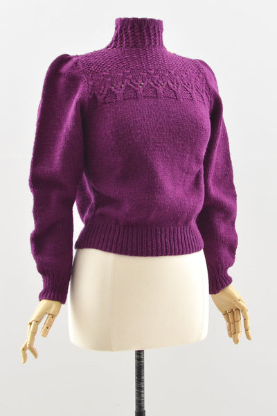 Purple Cropped Sweater