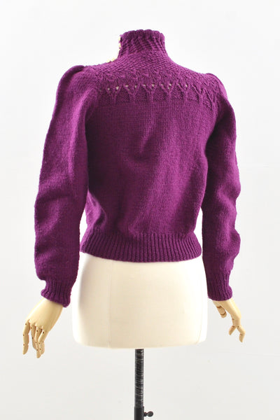 Purple Cropped Sweater