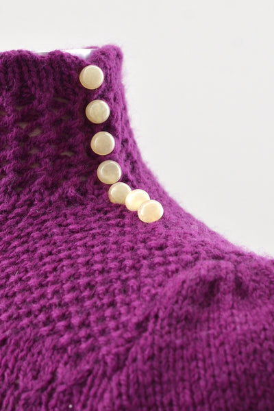 Purple Cropped Sweater