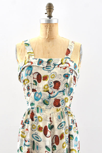 40's Novelty Print Sundress