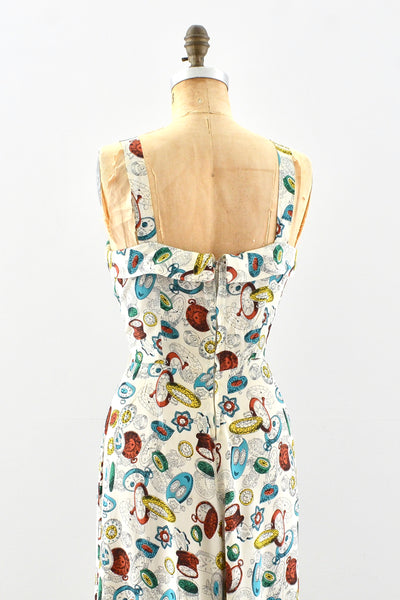 40's Novelty Print Sundress