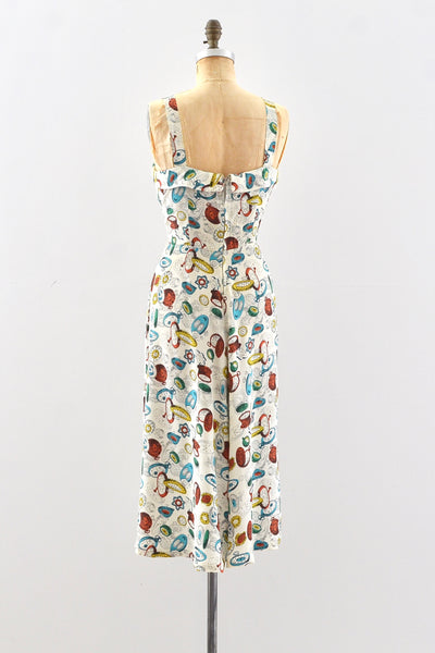 40's Novelty Print Sundress
