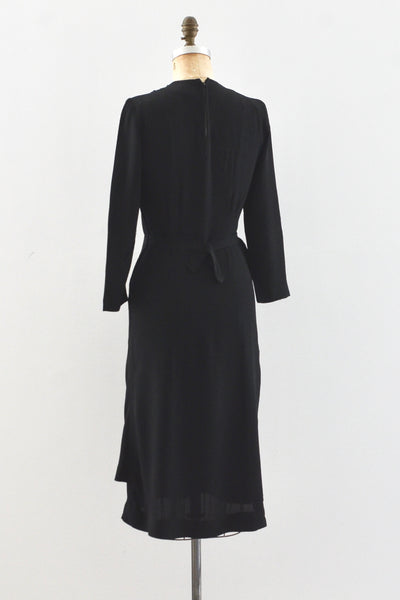 Vintage 1940's Noir Dress / S