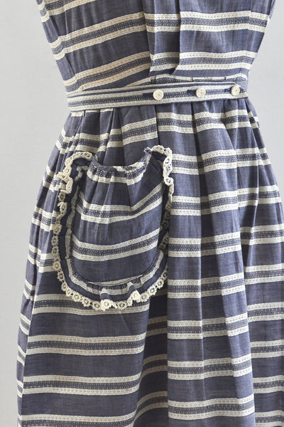 Vintage 40's Striped Dress / XS