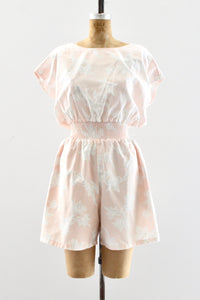 80's Peach Romper / S M
