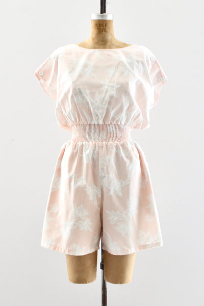 80's Peach Romper / S M