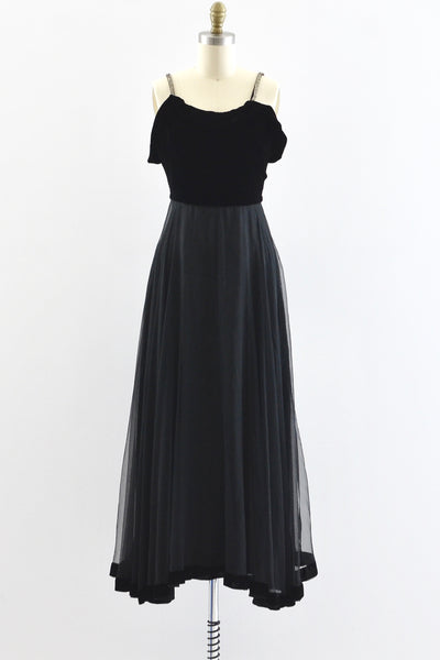 40's Noir Party Dress / XS