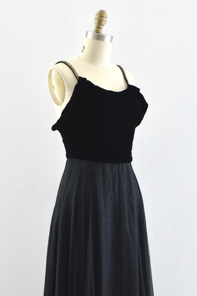 40's Noir Party Dress / XS