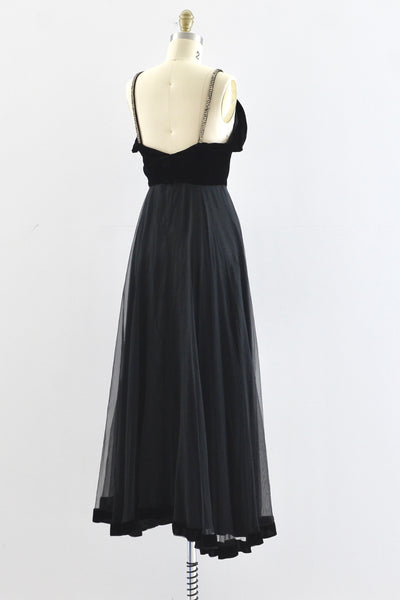 40's Noir Party Dress / XS