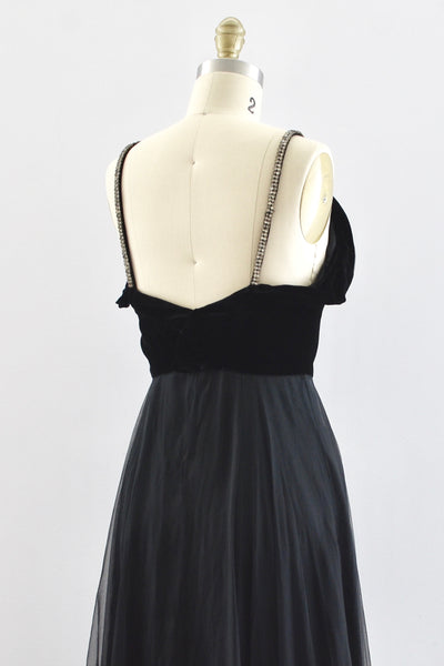 40's Noir Party Dress / XS