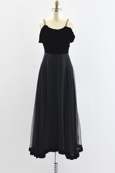 40's Noir Party Dress / XS